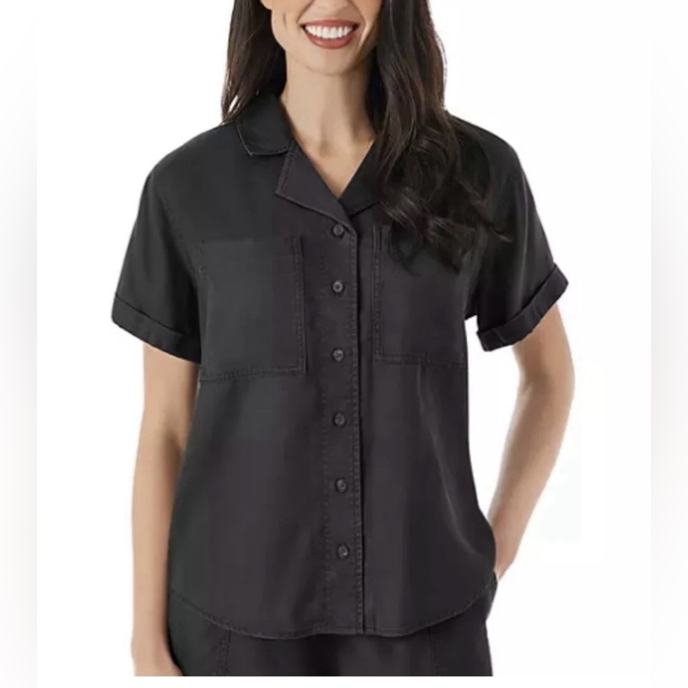Member's Mark Women's Tencel Camp Shirt Black New Oversize Large